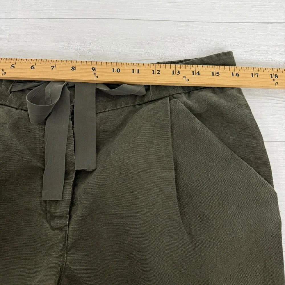 Aritzia Wilfred Allant Linen Blend‎ Trousers Womens 8 Olive Green Pleated Pant